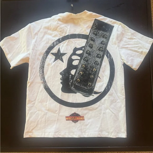 WWE White Hellstar T-Shirt with Gold Championship Graphic - Picture 3 of 4